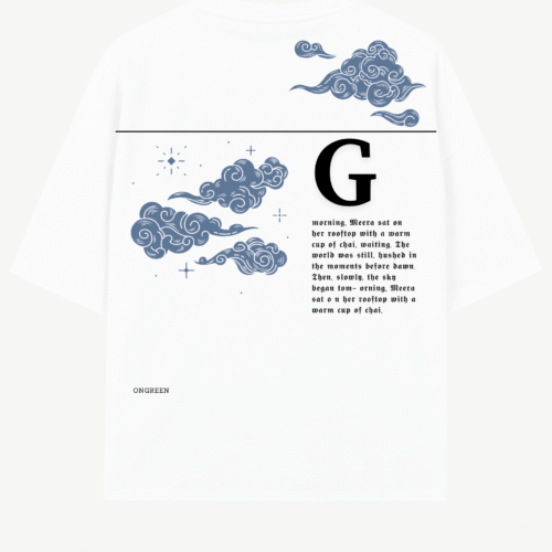 LOOSE FIT PRINTED WHITE TEE