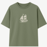 LOOSE FIT PRINTED GREEN TEE