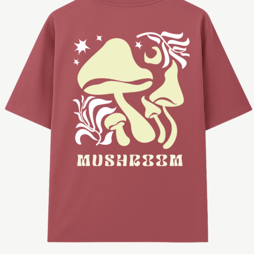 MUSHROOM LOOSE FIT PRINTED TEE