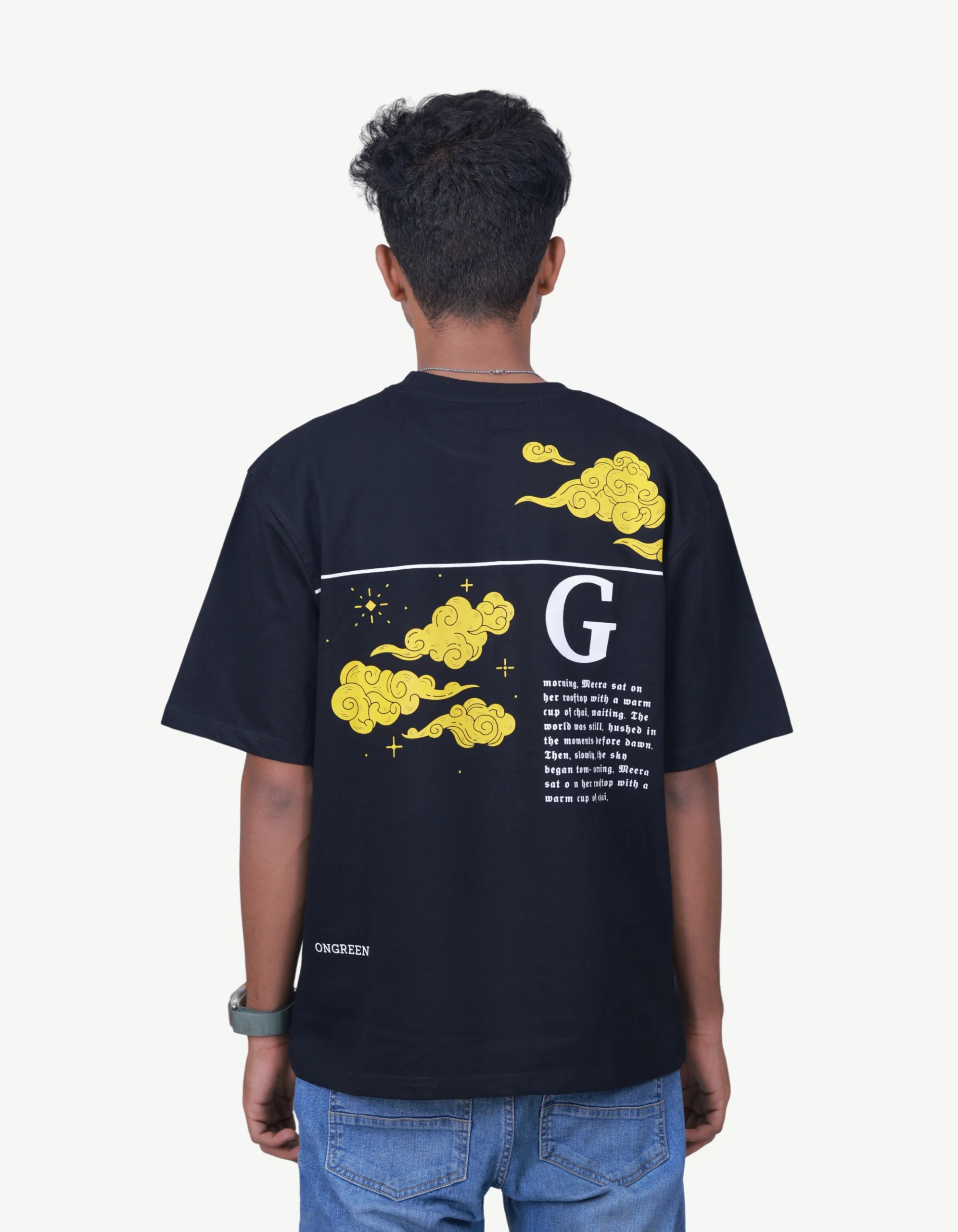 2 LOOSE FIT PRINTED BLACK TEE