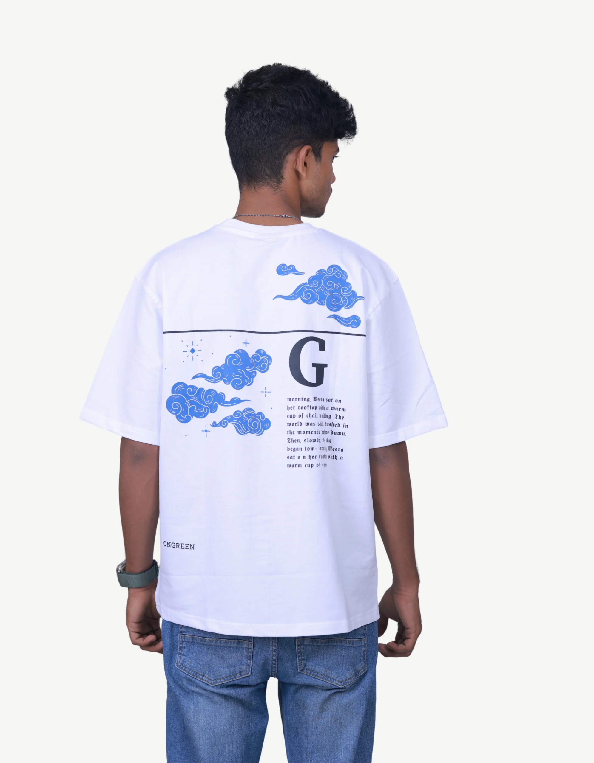 LOOSE FIT PRINTED WHITE TEE