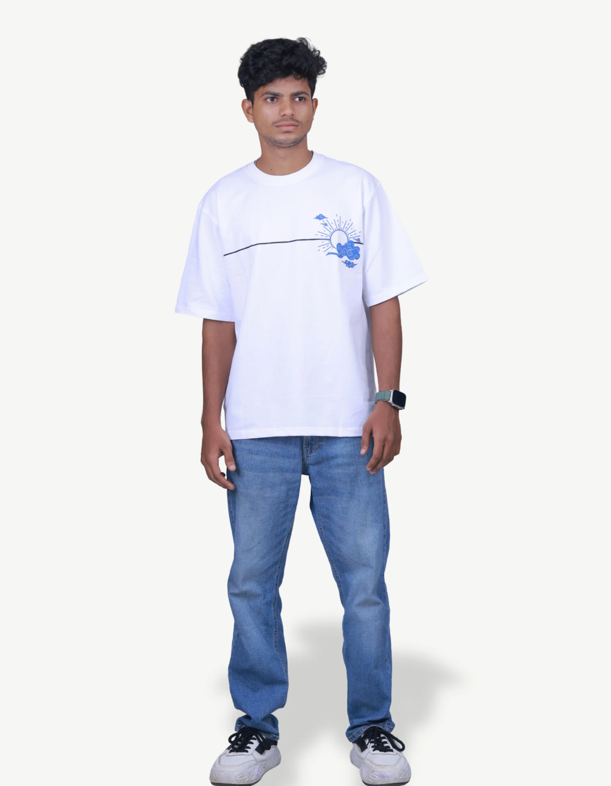 LOOSE FIT PRINTED WHITE TEE