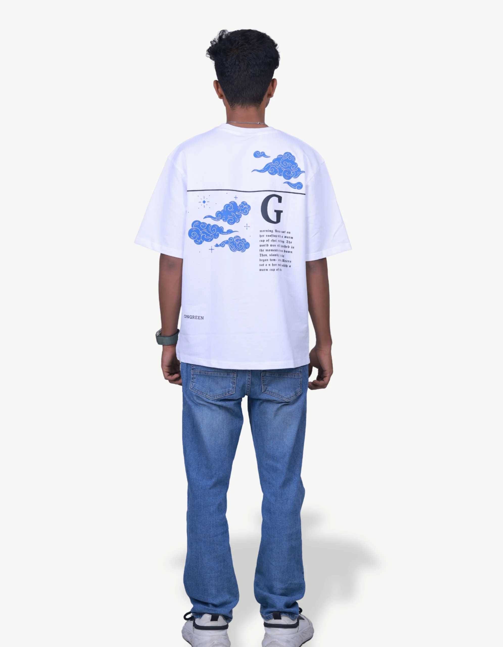 LOOSE FIT PRINTED WHITE TEE